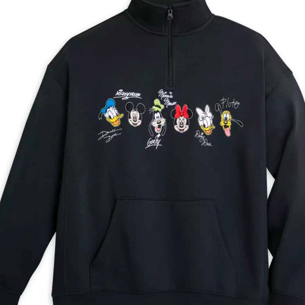 Black womens 1/4 zip - Disney Mickey and Friends size L. NWT.